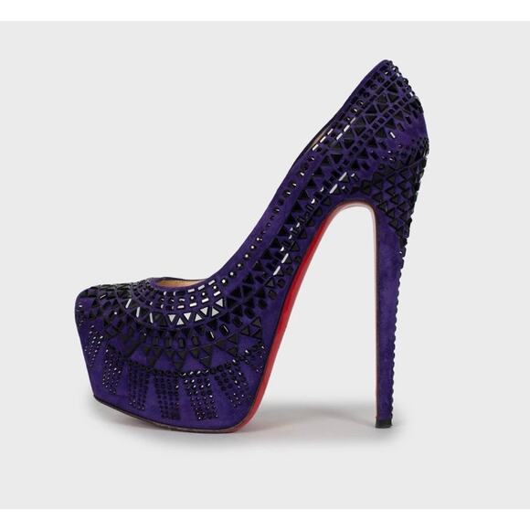 Christian Louboutin Daffodile Purple Crystal Pumps - Size 38 - Picture 1 of 5
